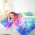 thumbnail image 4 of Manfei Dreamy Watercolor Queen Comforter Set for Teens, Oil Printing Bedding Comforter Set, Modern Abstract Art Reversible Bedding Set, Super Cozy Room Decor, 3-Piece, 4 of 8