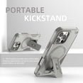 thumbnail image 2 of for iPhone 16e Phone Case with Adjustable Kickstand,Compatible with MagSafe Shockproof Anti-fall Bumper Cases Heavy-Duty Magnetic Protective Phone Case Cover for iPhone 16e,Grey, 2 of 7