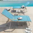 thumbnail image 2 of Crestlive Products Set of 2 Aluminum Patio Chaise Lounge Chair Outdoor Recliners, Blue, 2 of 8