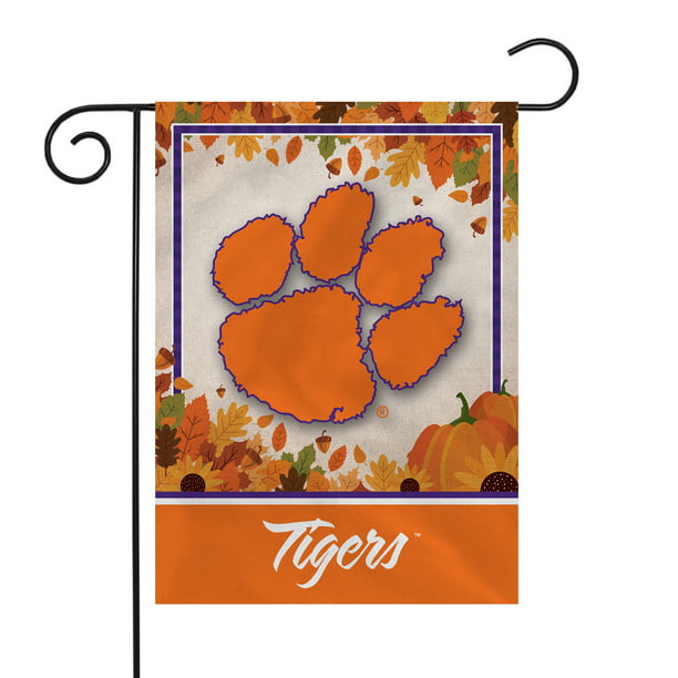 Simple Clemson Tigers Paw Logo Double Sided Garden Flag