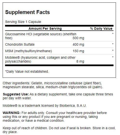 Swanson Glucosamine, Chondroitin and Msm with Mobilee 90 Capsules
