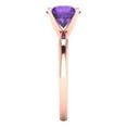 thumbnail image 3 of Clara Pucci 14K Rose Gold Solid Gold Amethyst Solitaire Anniversary Ring for Women - 2 cttw Round Cut, 3 of 8