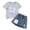 E, variant on TOWED22 Girls 2-Piece Set Crew Neck Bow Short Sleeve T-Shirt A-Line Jean Skirt Outfits Clothing Sets(H,4-5 Y)
