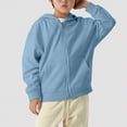 thumbnail image 6 of TOWED22 Hoodies for Teen Girls Boys Baggy Zip Up Classic Hooded Sweatshirts Casual Solid Long Sleeve Jacket with Pockets(Sky Blue,3-4 Y), 6 of 6