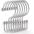 thumbnail image 1 of shiyou-24 Pcs Shower Curtain Hooks, Shower Curtain Rings, Durable Rust Proof Silver Shower Curtain Hooks, Shower Rings for Curtain, Double Glide Shower Curtain Hooks for Shower Curtain Rods, Chrome, 1 of 4