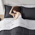 thumbnail image 3 of Virtu King Size Comforter Set 9 Piece Reversible Comforter Set Queen Bed in a Bag Queen All Season, Queen Bed In A Bag With 2 Memory Foam Pillows, Off White, 3 of 7
