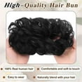 thumbnail image 3 of Human Hair Bun Extension Elastic Messy Fluffy Chignon Donut Updo Hair Pieces Ponytail Extensions, 3 of 7