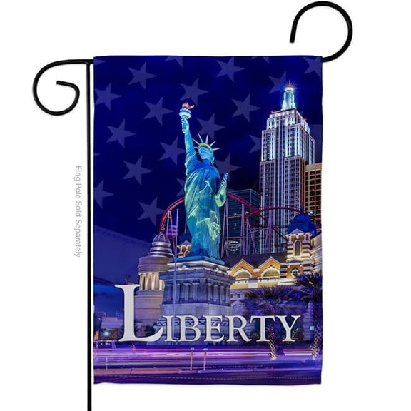 Ornament Collection G191054-BO 13 x 18.5 in. Freedom of Liberty American Star & Stripes Vertical Garden Flag with Double-Sided House Decoration Banner Yard Gift