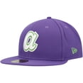 thumbnail image 3 of Men's New Era Purple Atlanta Braves Lime Side Patch 59FIFTY Fitted Hat, 3 of 6