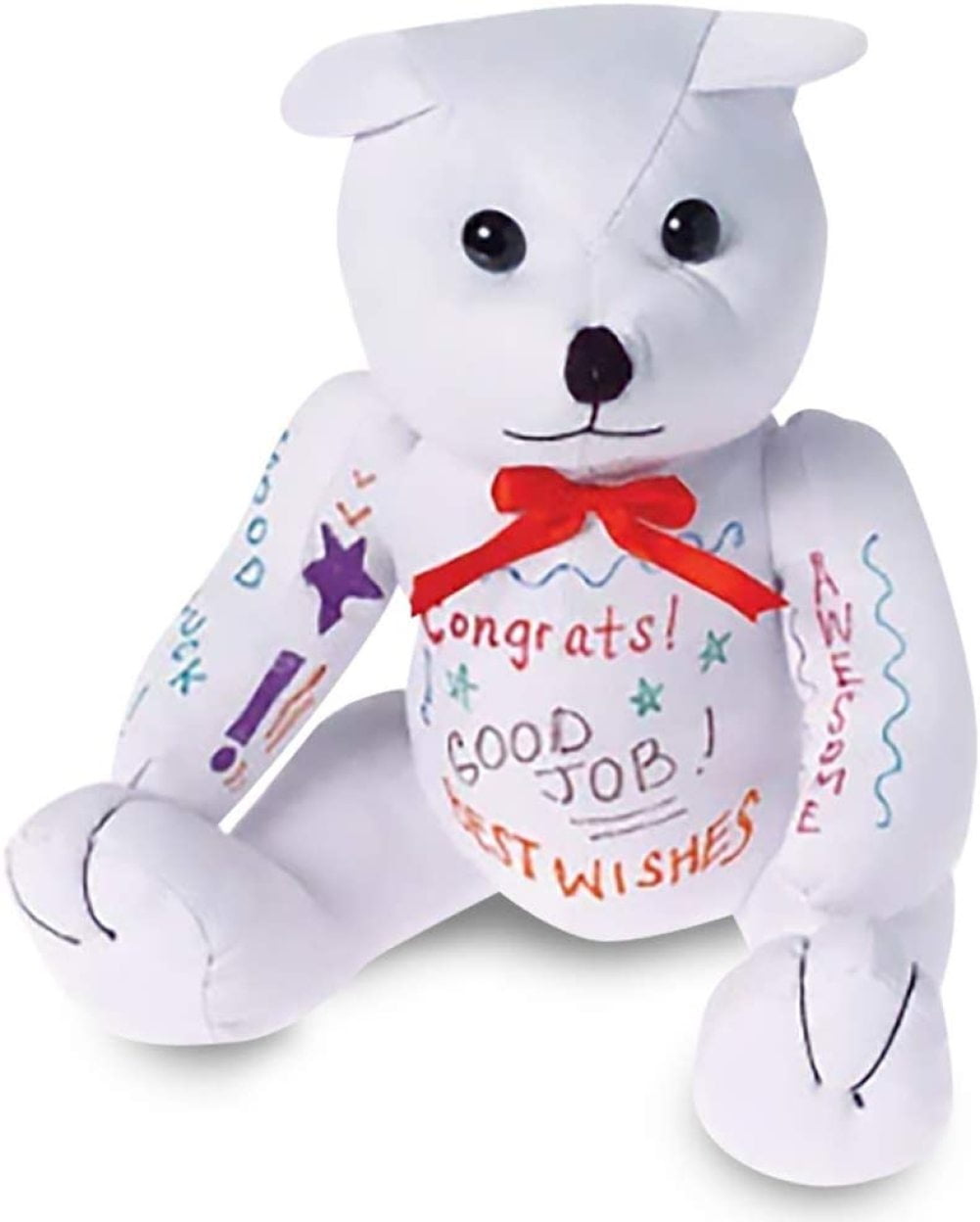 JuIShareE Plush Autograph Teddy Bear, 1 Piece, Graduation Autograph Stuffed Animal, 11 Inch Stuffed Toy with White Smooth Fabric, Cute Hospital Get Well Soon Gift, Unique Baby Shower Idea JuIShareE Plush Autograph Teddy Bear, 1 Piece, Graduation Autograph Stuffed Animal, 11 Inch Stuffed Toy with White Smooth Fabric, Cute Hospital Get Well Soon Gift, Unique Baby Shower Idea