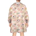 thumbnail image 2 of Wearable Oversized Blanket,Beige Cow Checker Pattern Wearable Blanket Hoodie for Adults,Cozy Hooded Blankets with Super Pockets,Super Warm Fuzzy Pullover for Women & Men, 2 of 6