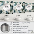thumbnail image 4 of Designart "Liquid Art Charmed By White Leaves" Leaves Square Mirror For Wall Decor - Large White Square Printed Wall Mirror Art - Square Traditional Mirror - Wall Mounted Square Large Mirror, 4 of 5