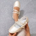 thumbnail image 6 of newwalpole Toddler/Little Girls' Ballerina Flat Mary Jane Princess Dress Shoes - Wedding School Party Beige for Size 1, 6 of 9