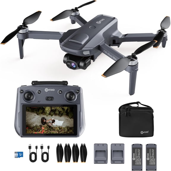 Contixo F24 Pro GPS Drones for Adults with Camera, 4K RC Drone with 30-Min Flight and 1600 ft Range, Foldable, Black