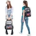 thumbnail image 6 of Heavy Duty Stylish Clear Backpack - 15L Large Transparent Bag with Adjustable Straps, Multiple Pockets & Compartments - Durable See-Through Plastic Clear Book Bag for School, Work - Rose Pink, 6 of 7