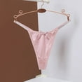 thumbnail image 2 of Xijirk Xijirk Panties for Women,Sheer Thong Panties Low Rise Glossy Lace Trim Comfortable Stretchy for Sensual Wear,Womens Underwear,S,Rose Gold, 2 of 4