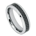 thumbnail image 1 of Custom Personalized Engraving Wedding Band Ring Set for Him & Her - 6mm Black Carbon Fiber Inlay, 1 of 6