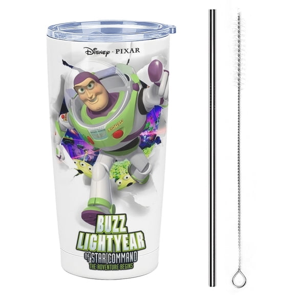Buzz Lightyear Stainless Steel Tumbler Cup with Lid Double Walled Insulated Travel Coffee Cup 20 oz Keeps Drinks Cold & Hot