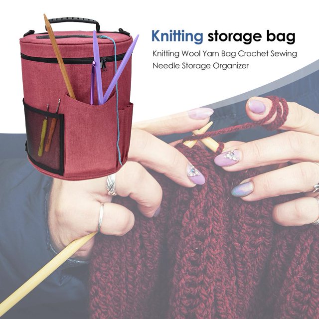 Bolsa de almacenamiento portátil para agujas de coser DIY bolsa de tejer almacenamiento de hilo ganchos de ganchillo organizador bolsa de hilo Hugtrwg Para estrenar