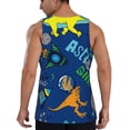 thumbnail image 3 of Easygdp Dinosaur In Space Men's Tank Top, Sleeveless Muscle T Shirts, Breathable, Quick-Dry, Loose for Gym, Running, Fitness - XX-Large, 3 of 9