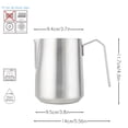 thumbnail image 4 of Easyworkz Espresso Milk Frothing Pitcher Heavy-Gauge Stainless Steel 20 oz Cappuccino Latte Art Cup, Brushed Silver, 4 of 10