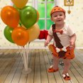 thumbnail image 3 of Pandaie Infant Baby Bone Decoration Caveboys Jumpsuit Boys Halloween Cosplay Suit Fancy Party Outfits Set with Hat Orange,0-3 Months, 3 of 6