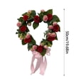 thumbnail image 3 of Heart Shaped Floral Wreath Decorative Wreath Floral Wreath For Valentine's Day Birthdays Proposals Weddings And Celebrations; Rose Shaped Valentine's Day Wreath Easter St. Patrick's Day Pink 50cm, 3 of 5