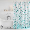 thumbnail image 4 of Turquoise Polka Dot Waterproof Fabric Shower Curtain,Modern Art Abstract Watercolor Dot Waterproof Fabric Shower Curtain for Bathroom Curtains Bathtubs Shower Curtains with 12 Hooks Standard 60x72, 4 of 8
