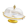 thumbnail image 1 of Decorative Kitchen Platter, Footed Pastry Display Server, Salad Bowl Cake Stand, Clear with Lid, 1 of 8