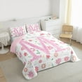 thumbnail image 3 of Manfei Pink Glitter Print Bedding Comforter Set,Chic Flower Daisy Twin Comforter Sets,First Letter M Bedding Set For Girls,Super Cozy Room Decor Reversible,2-Piece, 3 of 8