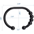 thumbnail image 2 of Shower Curtain Hooks, Black Plastic Shower Curtain Rings Hooks, 12 PCS Shower Rings for Bathroom Shower Rod Shower Hooks for Curtain C-Shaped Curtain Rings, 2 of 7