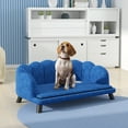 thumbnail image 6 of Noaman PawHut Velvet Large Dog Couch with Foam Cushion, 38.8" x 23.8" x 14" Soft & Elegant Dog Bed with Pearl Design, Wooden Legs for Big/Medium Dogs, Dark Blue, 6 of 8