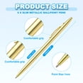 thumbnail image 2 of Uxcell Slim Metallic Ballpoint Pen, Retractable Writing Pens with Clips for Business Office Wedding Guest Style 2 Golden, 2 of 6