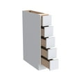 thumbnail image 6 of 6 Inch Narrow Solid Wood 5-Drawer Assembled Kitchen Base Cabinet, Spice Organizer ,White H34.5 x D24, 6 of 7