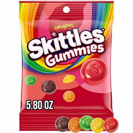 SKITTLES Original Gummy Candy, 5.8 oz Bag