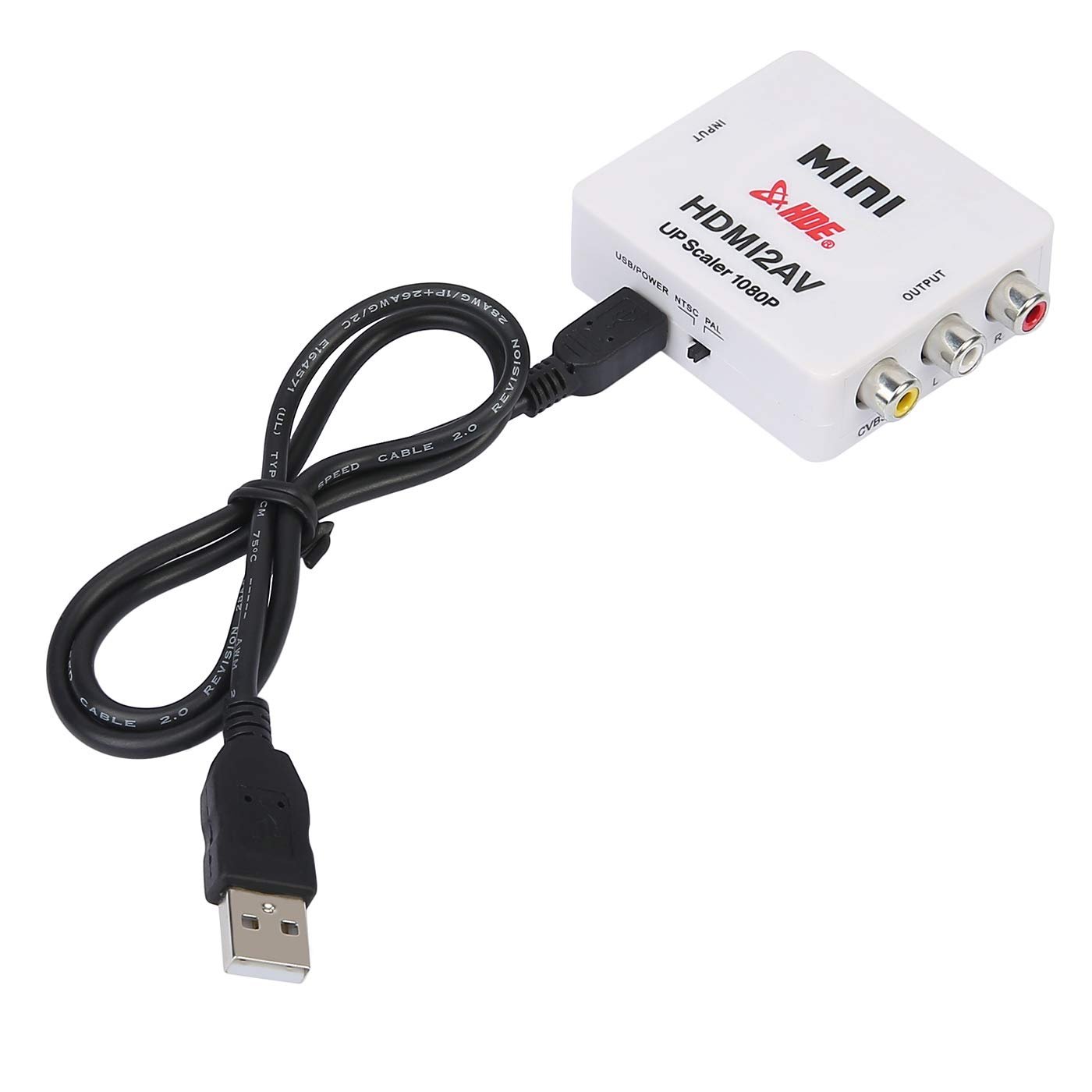 HDE HDMI to RCA Converter 1080p HDMI to AV 3RCA Composite Audio Video A