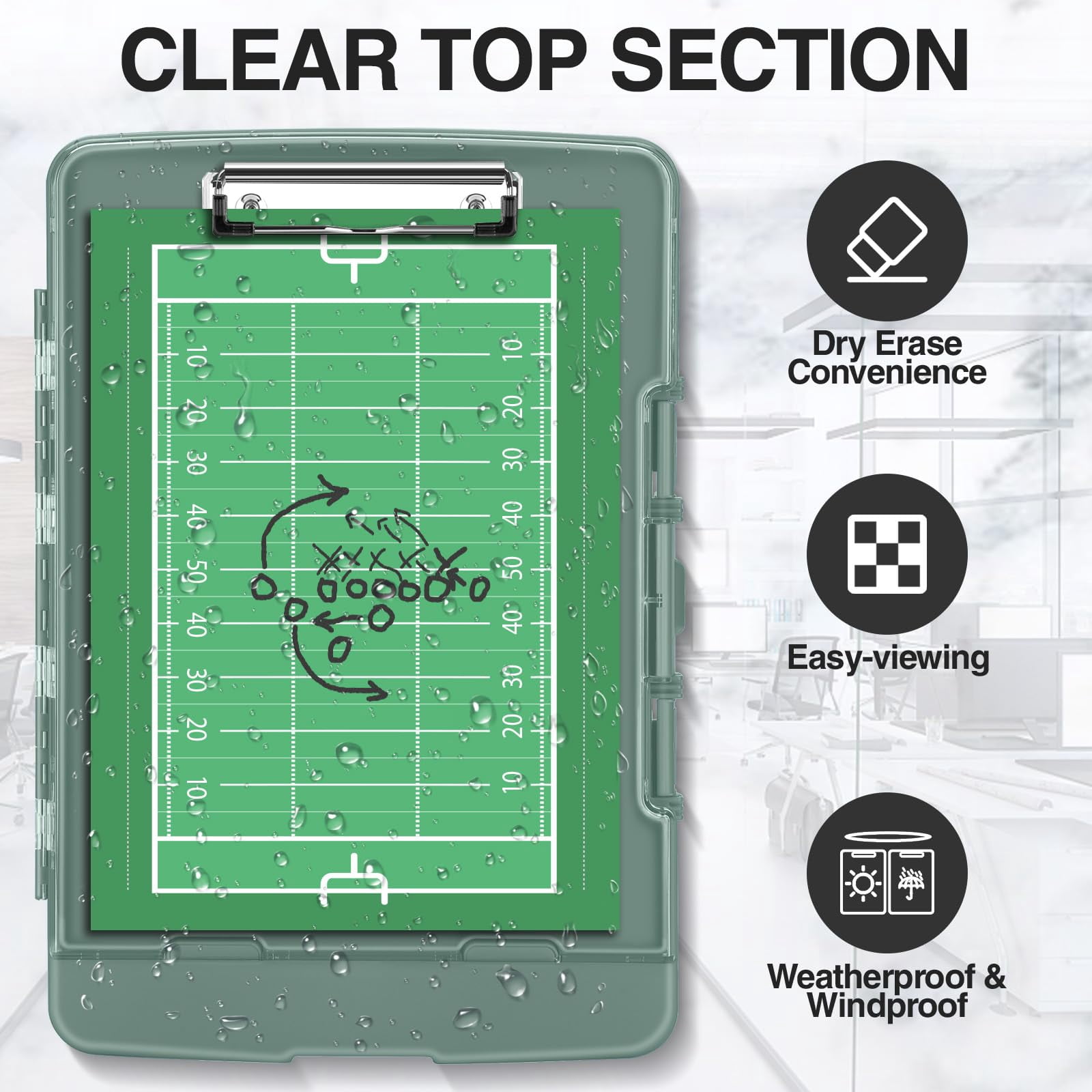 Clipboard With 2 Storage & Pen Holder  Heavy Duty Clip Boards 8.5x11 Dual Clearview Dry Erase Real Hinge High Capacity School Office Supplies