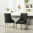 thumbnail image 2 of Solid Wood Wingback Chairs with Tufting | Beautify Your Dining Space | Three Upholstery Color Options | Solve the Color - matching Dilemma, 2 of 6