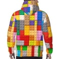 thumbnail image 7 of Cauagu Colorful Plastic Blocks Pattern for Men's Pullover Hooded Sweatshirt Athletic Casual Hoodie Aautumn Hoodie Sweatshirt for Men Pullover Casual Hooded Sweatshirt-Small, 7 of 7