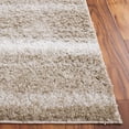 thumbnail image 4 of SAFAVIEH Border & Stripe Jerred Striped Shag Area Rug, Beige/Ivory, 6'7" x 6'7" Square, 4 of 8