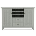 thumbnail image 4 of Simpli Home Bedford SOLID WOOD and Pine 54 inch x 17 inch Rectangle Transitional Sideboard Buffet and Wine Rack in Fog Grey, 4 of 12