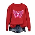 thumbnail image 2 of Craaazy Sweatshirts For Women Breast Cancer Awareness Sweatshirts Ribbon Print Casual Long Sleeve Shirts Gifts For Women, 2 of 5