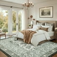 thumbnail image 2 of GlowSol 5'x7' Area Rug Botanical Cottagecore Indoor Rugs Washable Low Pile Non-Slip Accent Rugs for Living Room Bedroom, Gray Fog Green, 2 of 7