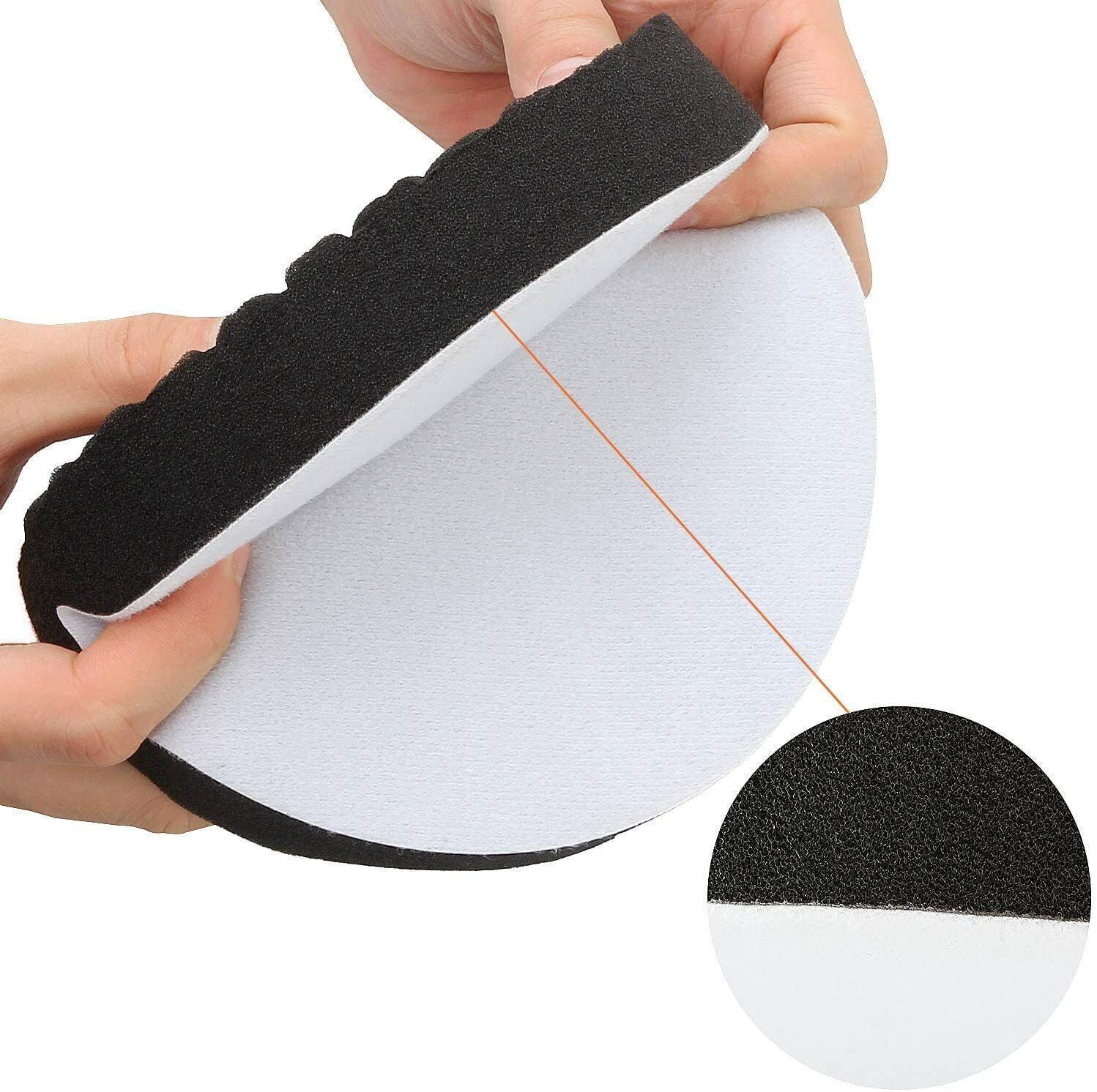 7Pcs 7" Buffing Polishing Pads Buffing Sponge& Wool Pads Set Buffer Polisher Pad