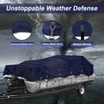 thumbnail image 2 of 900D Marine Grade Fade and Tear Resistant Trailerable Pontoon Boat Cover，Heavy-Duty Waterproof and UV-Proof Pontoon Covers with Windproof Metal Buckle Straps Fit 25ft-28ft Long(Navy), 2 of 7