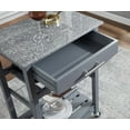thumbnail image 3 of Mobile Rolling Kitchen Island with Marble Top, Drawer & Storage Basket, 3 of 5