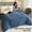 created-sapphire blue-taffeta, variant on Thick Warm Reversible Plush Comforter, Ultra‑Soft Fluffy All‑Season Machine Washable Bedding for Bedroom, Guest Room & Hotel