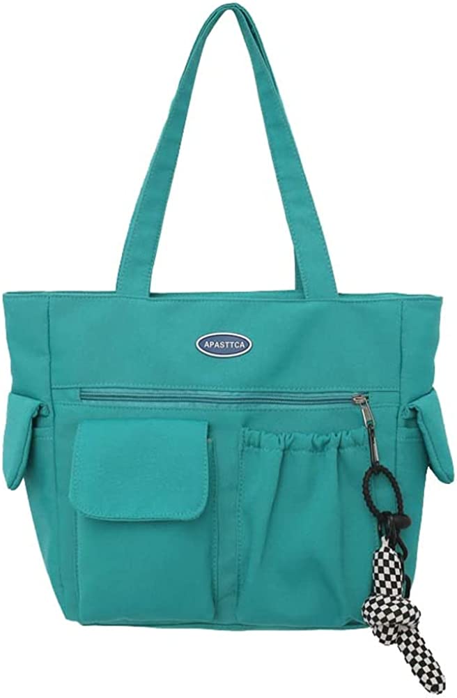 CoCopeaunts Canvas Tote Bag Nylon Multi Pocket Shoulder Bag Large