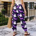 thumbnail image 4 of Purple Womens Halloween High Waist Baggy Leg Pants Womens Halloween Pajamas Pants Cute Magical Pajama Soft Long Bottoms Women Fall Pjs S, 4 of 4