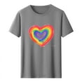 thumbnail image 3 of lcziwo Shirts for Men Funny Graphic Cotton Basic Tees Fashion Hearted Print Tshirts Casual Round Neck Short Sleeve Blouse Summer Going Out Tops Gray L, 3 of 5